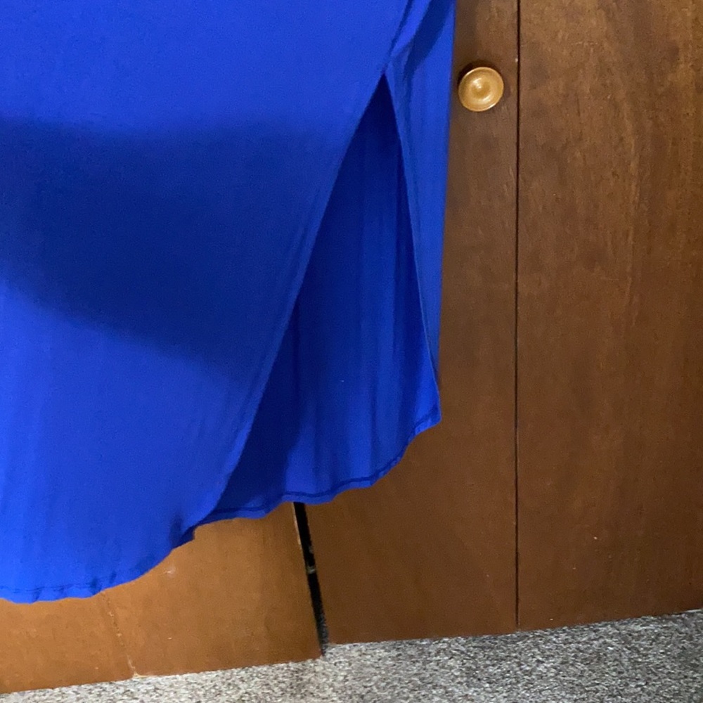 Blue v-neck maxi dress NWOT - Picture 4 of 5